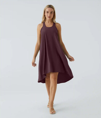 Breezeful™ RacerPocket High Low Flowy Midi Quick Dry Casual Dress