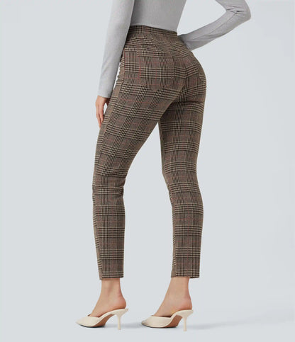 Halara Flex™ High Waisted Pocket Houndstooth Plaid Skinny Work Pants