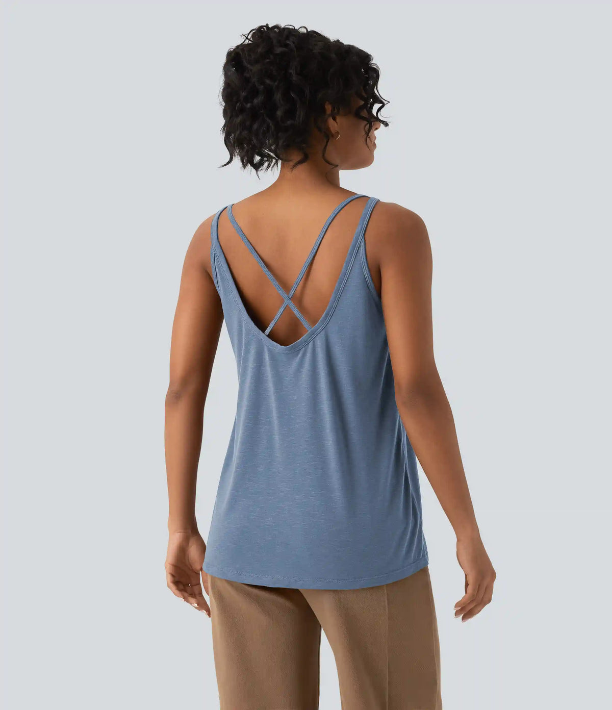 U Neck Relaxed Casual Tank Top