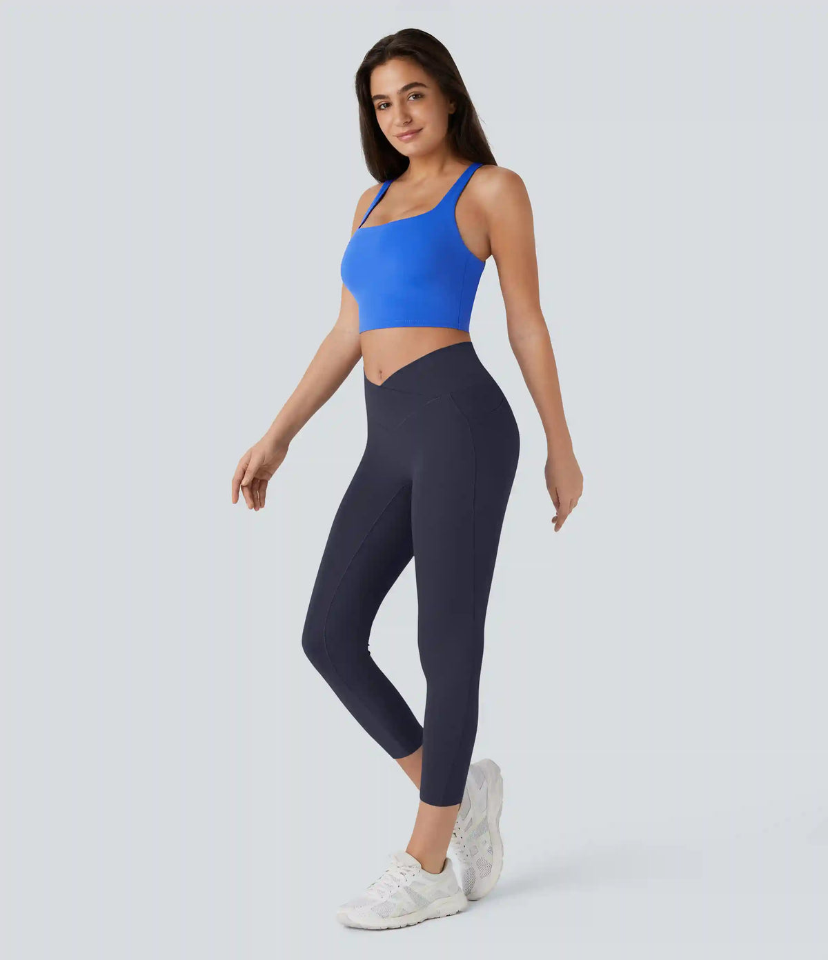 SoftlyZero™ High Waisted Crossover Pocket Capri Yoga Leggings