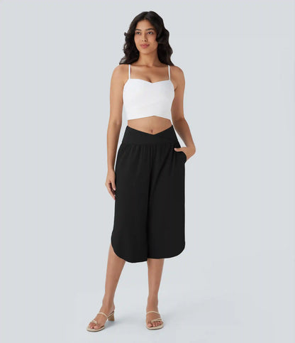 Breezeful™ High Waisted Crossover Pocket Quick Dry Capri Pants