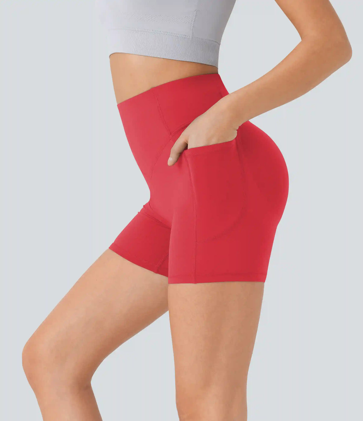 Halara UltraSculpt™ High Waisted Scrunch Butt Lifting Tummy Control Pocket Shaping Workout Biker Shorts 5''