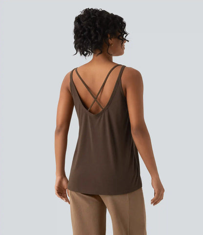 U Neck Relaxed Casual Tank Top