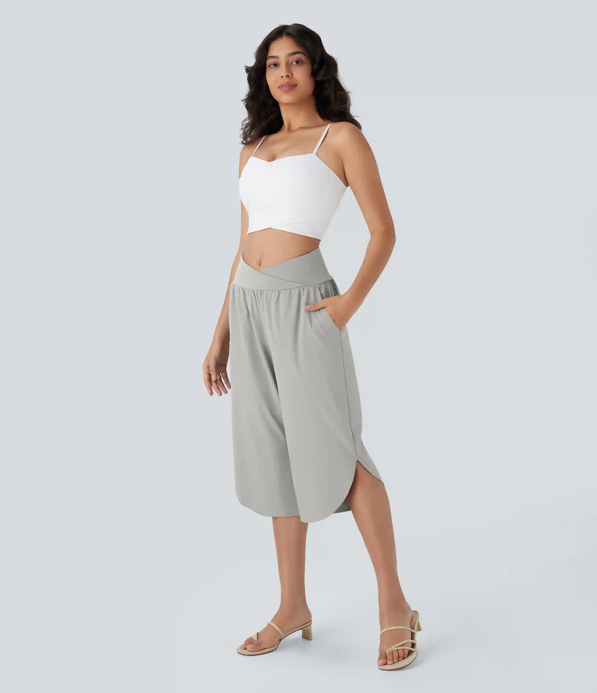 Breezeful™ High Waisted Crossover Pocket Quick Dry Capri Pants