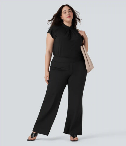Plus Size Halara Flex™ DayStretch High Waisted Work Flare Pants with Side Zip Pockets