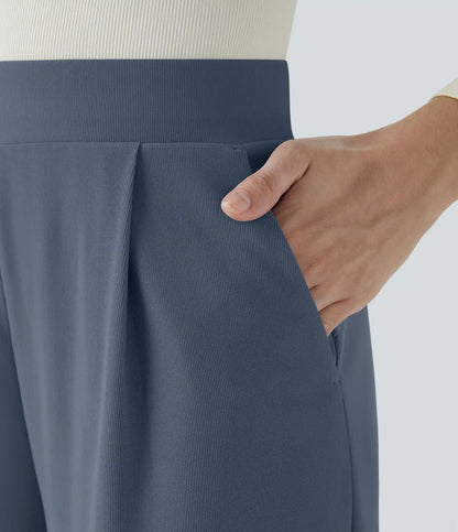 Halara Flex™ High Waisted Body Sculpt Waist-Slimming Pocket Wide Leg Micro Waffle Work Pants
