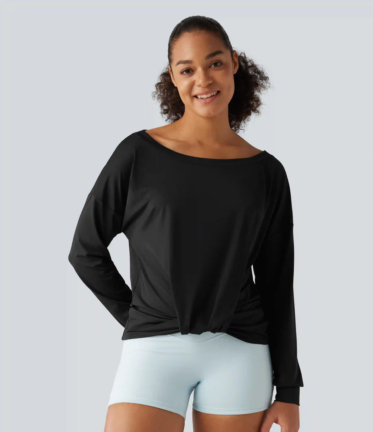 Long Sleeve Ruched Yoga Sports Top