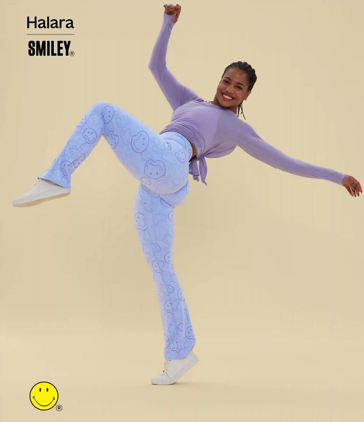 Halara X Smiley® Halara UltraSculpt™ High Waisted Scrunch Butt Lifting Tummy Control Bootcut Training Leggings with Pockets
