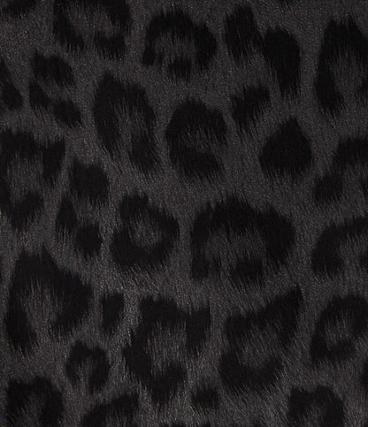 High Waisted Tummy Control Stretchy PU Leopard Print Fleece Casual Leggings with Pockets