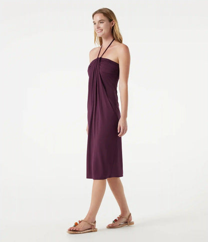 Halter Tie Back Midi Dress with Pockets