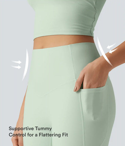 Halara UltraSculpt™ High Waisted Tummy Control Flare Yoga Leggings with Pockets