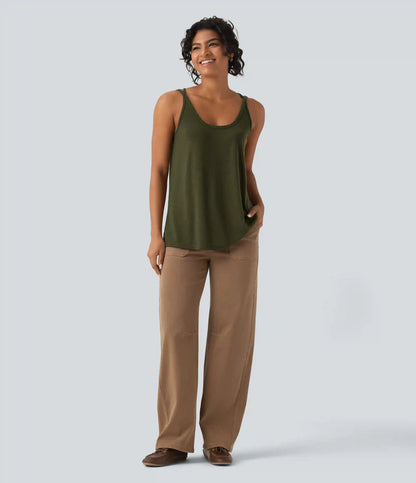 U Neck Relaxed Casual Tank Top