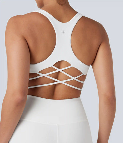 Light Support Racerback Crisscross Yoga Sports Bra