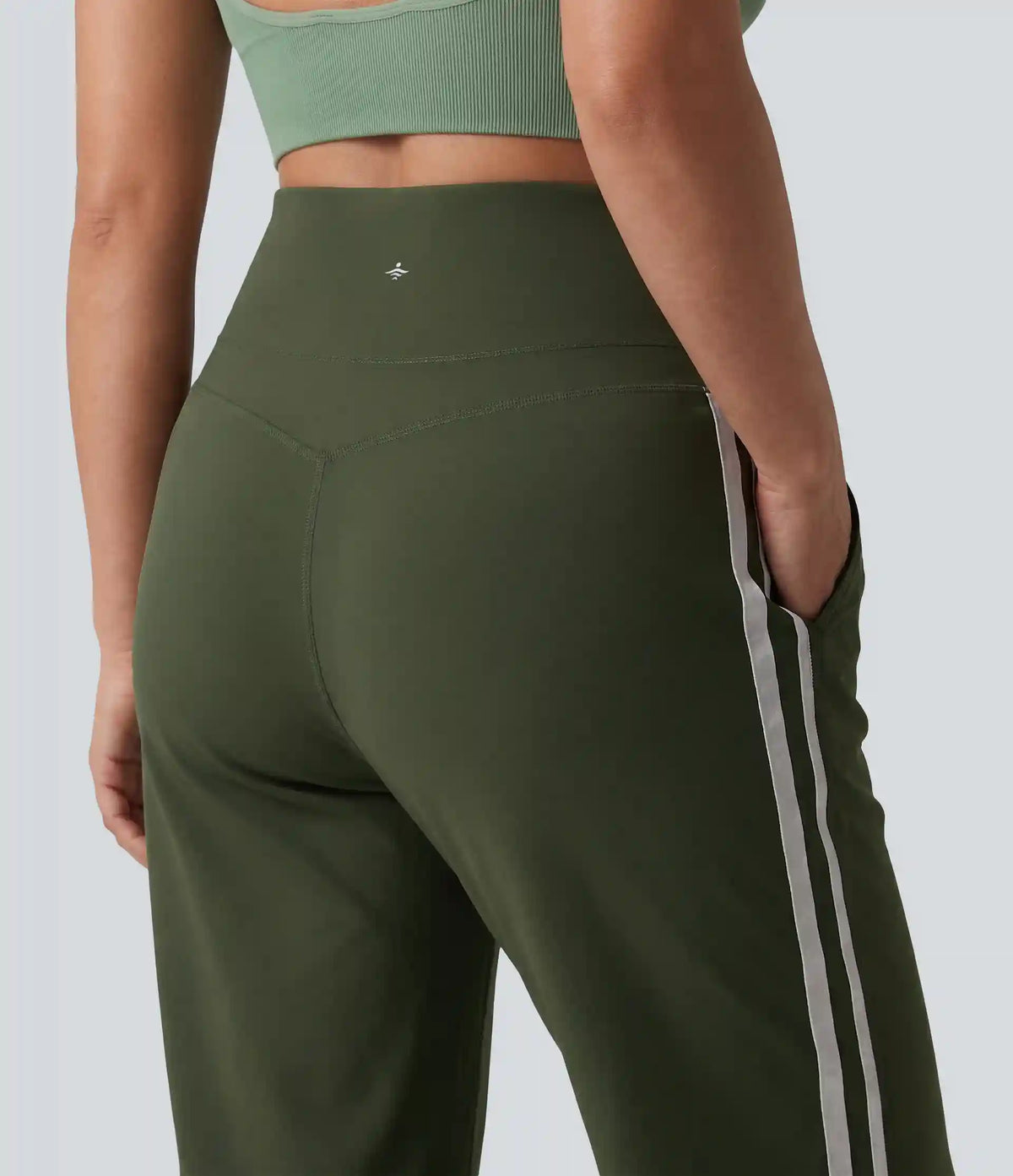 Plus Size Halara UltraSculpt™ High Waisted Tummy Control Color Block Stripes Yoga Baggy Pants with Pockets