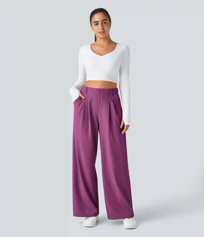 Halara Flex™ High Waisted Pocket Wide Leg Waffle Work Pants