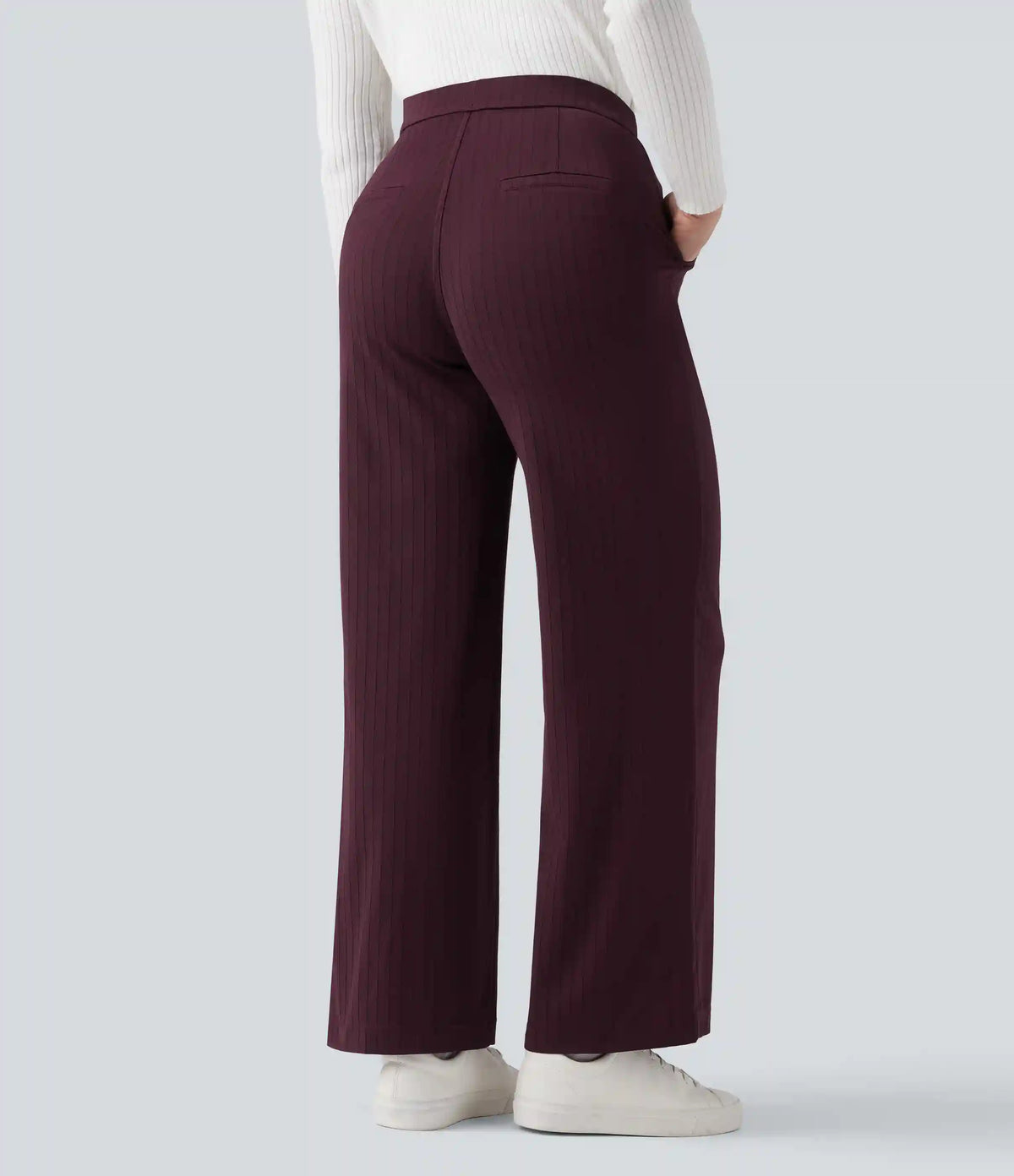 Halara Flex™ High Waisted Straight Leg InstantCool Stripe Work Pants with Pockets