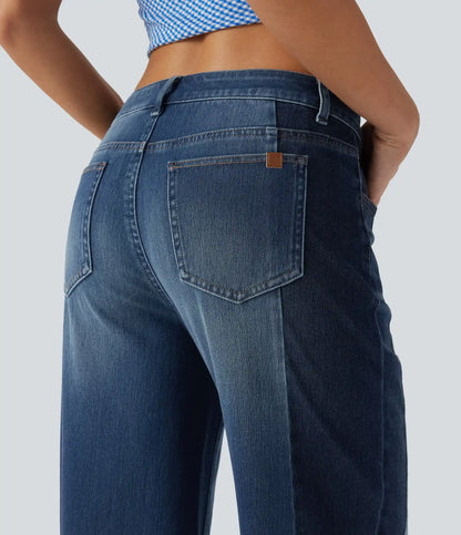 Halara Flex™ Low Rise Color Block Wide Leg Casual Jeans with Pockets