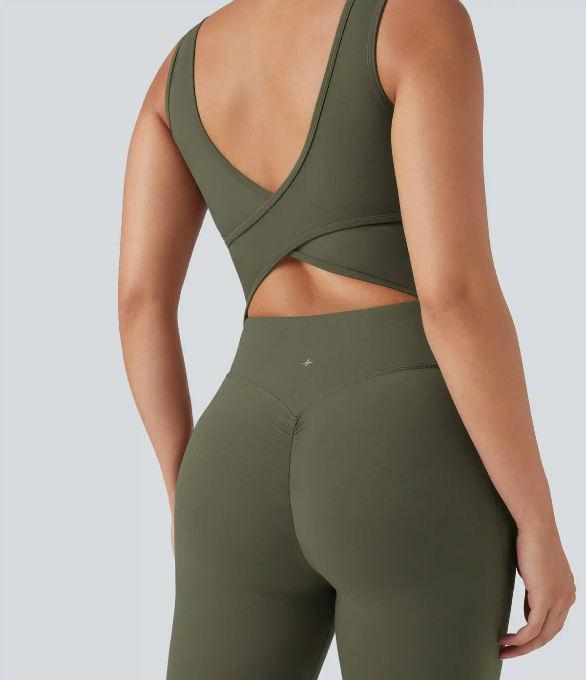 Halara UltraSculpt™ V Neck Tummy Control Butt Lifting Workout Jumpsuit with Pockets