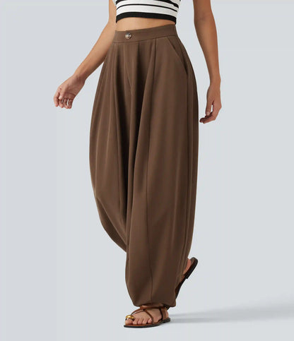 High Waisted Balloon Casual Pants with Pockets