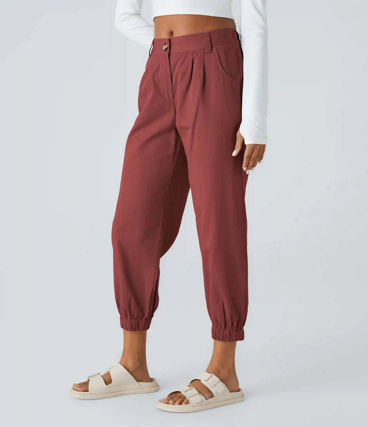 Mid Rise Casual Joggers with Pockets