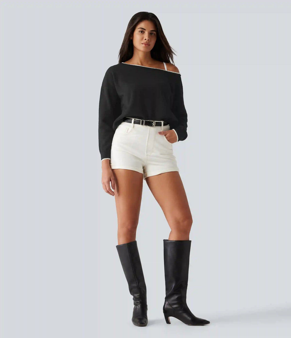 One Shoulder Long Sleeve Casual Sweater