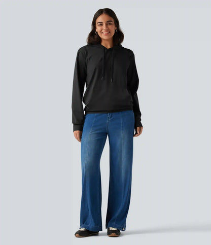 Hooded Long Sleeve Lounging Sweatshirt with Pocket