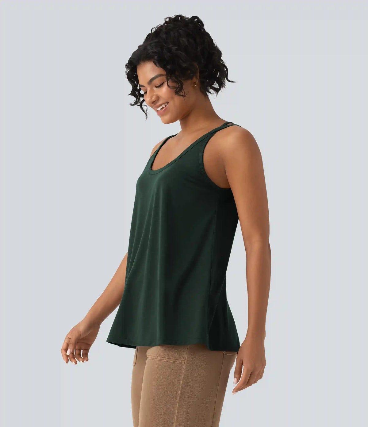 U Neck Relaxed Casual Tank Top