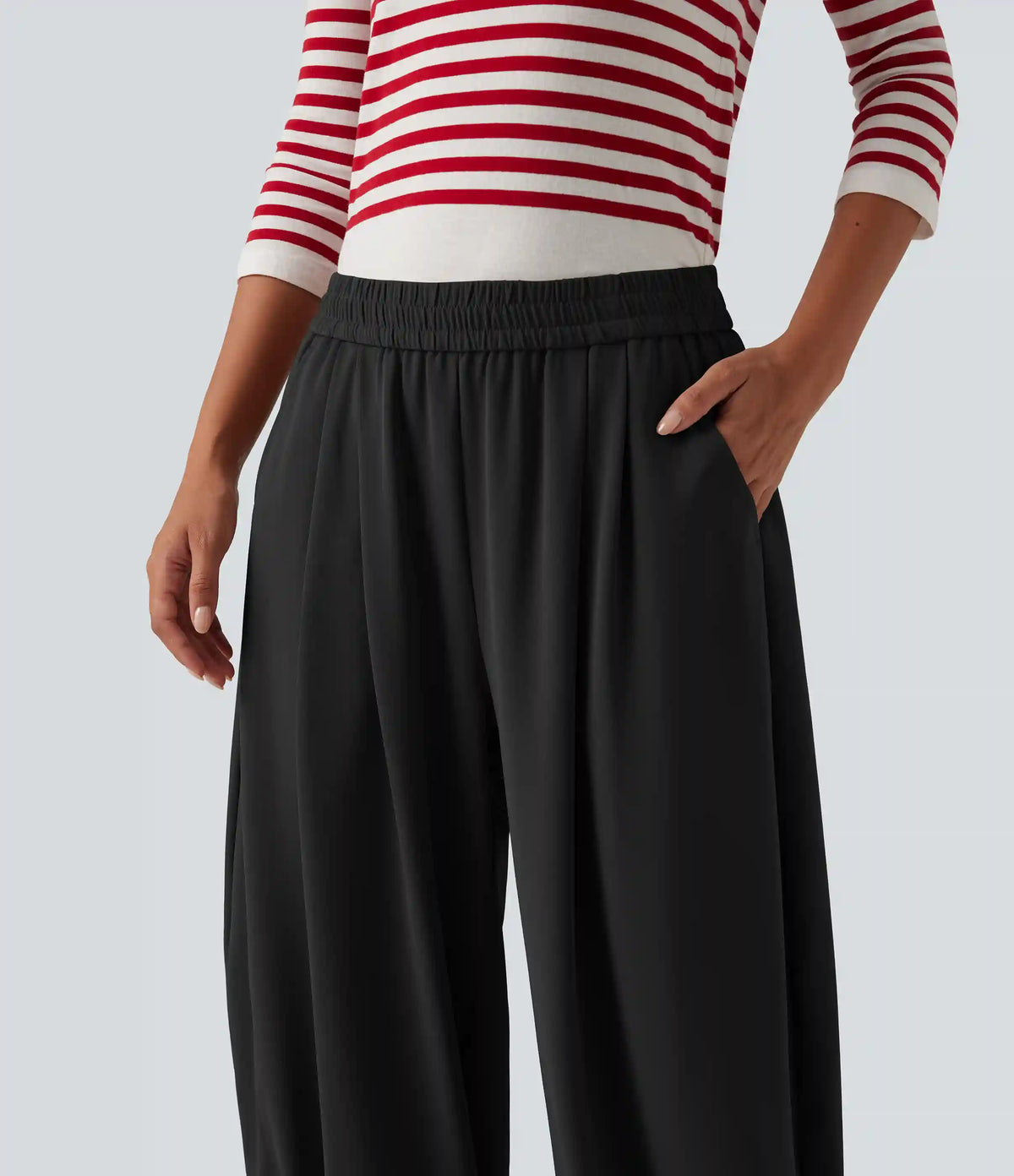 Mid Rise Casual Pants with Pockets