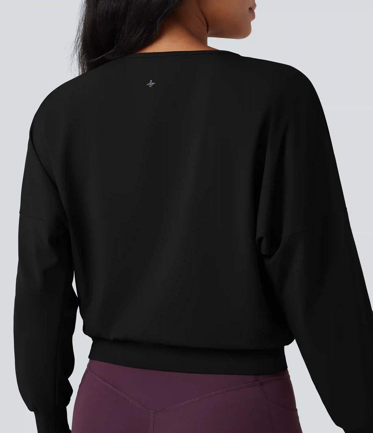 SoftlyZero™ Airy Round Neck Long Sleeve Crossover Hem Yoga Sports Top