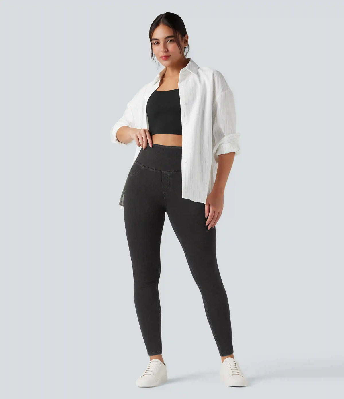 Halara Flex™ High Waisted Tummy Control Denim Casual Leggings with Pockets