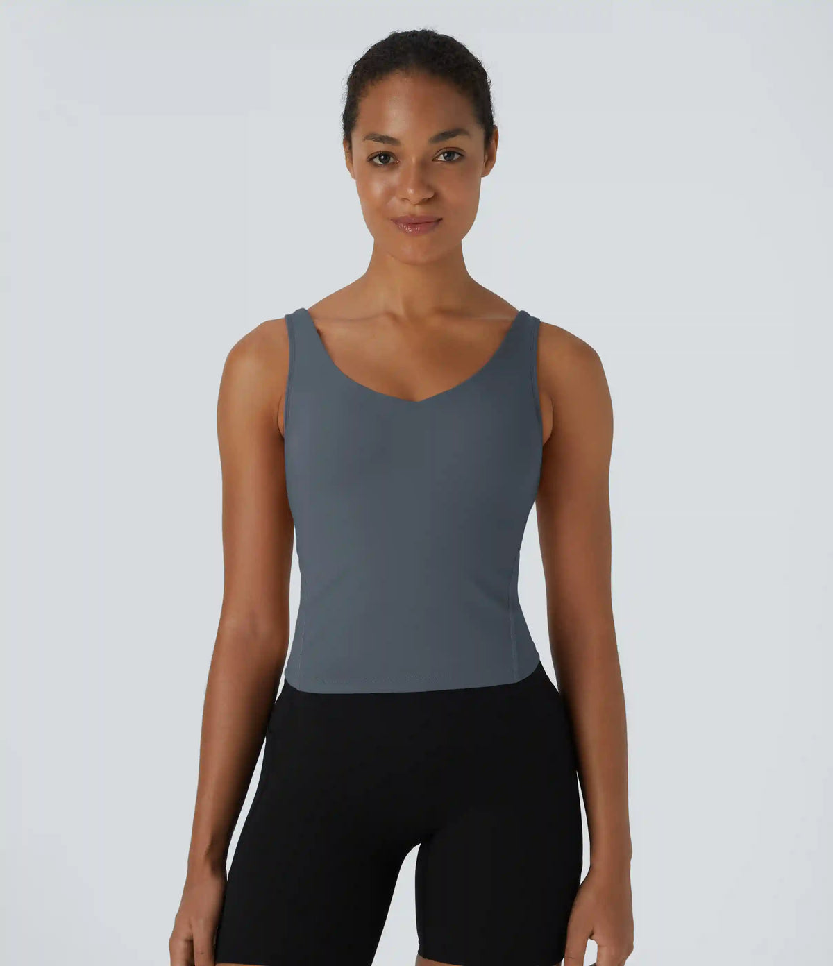 SoftlyZero™ Plush Padded V Neck Plain Tank Top