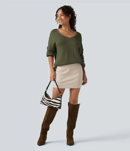 V Neck Long Sleeve Casual Sweater