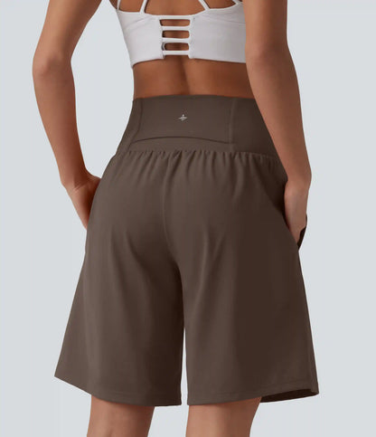 SoftlyZero™ Airy Super High Waisted 2-in-1 InstantCool Yoga Shorts 9" with Pockets