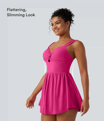 SoftlyZero™ Plush Sweetheart Neck Built-in Bra 2-in-1 Micro Mini Casual Dress with Pocket-Easy Peezy Edition