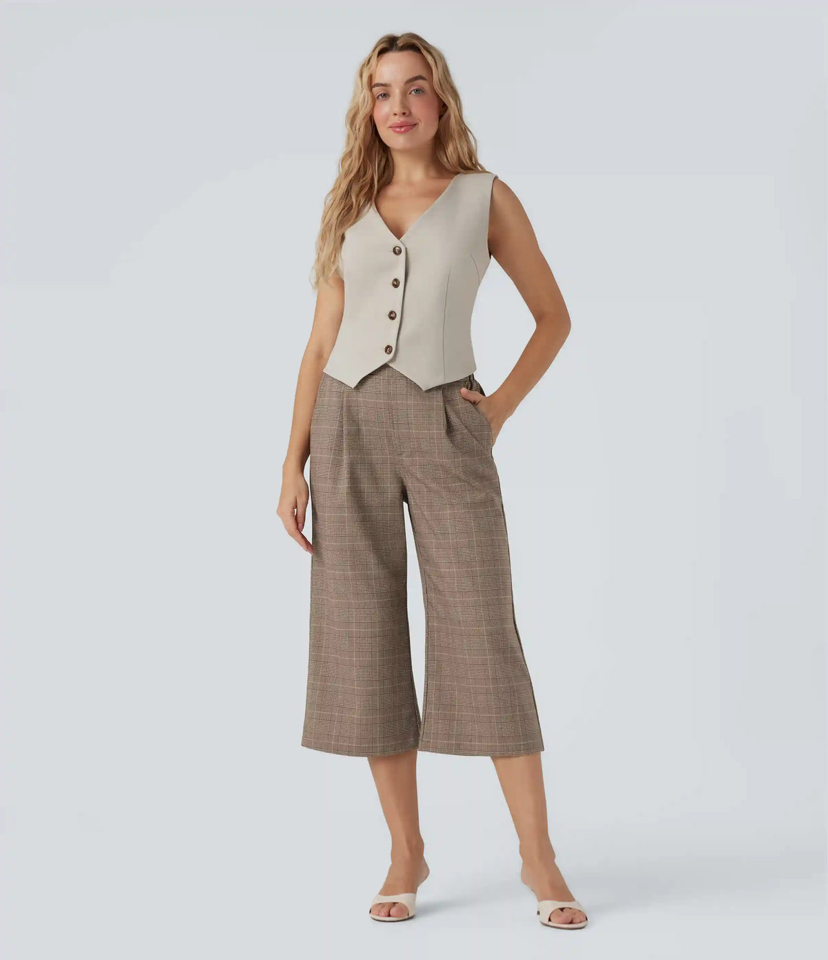 Halara Flex™ High Waisted Bootcut Houndstooth Work Pants with Pockets