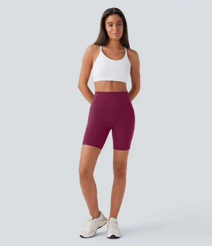 Halara UltraSculpt™ High Waisted Scrunch Butt Lifting Tummy Control Side Pocket Shaping Workout Biker Shorts 7''