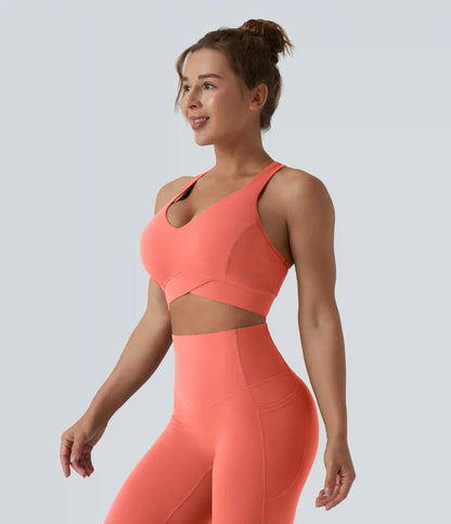 Halara UltraSculpt™ Light Support V Neck Racerback Running Sports Bra DD-F Cups