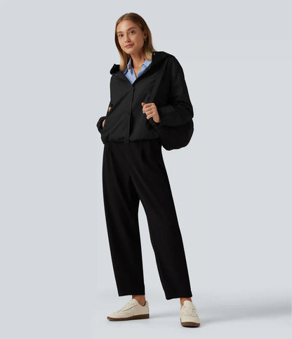 Hooded Long Sleeve Casual Jacket with Pockets