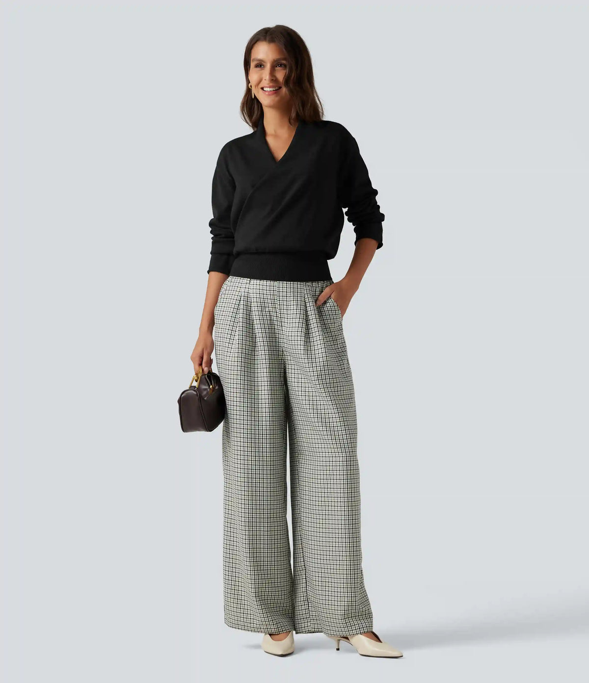 V Neck Long Sleeve Casual Sweater