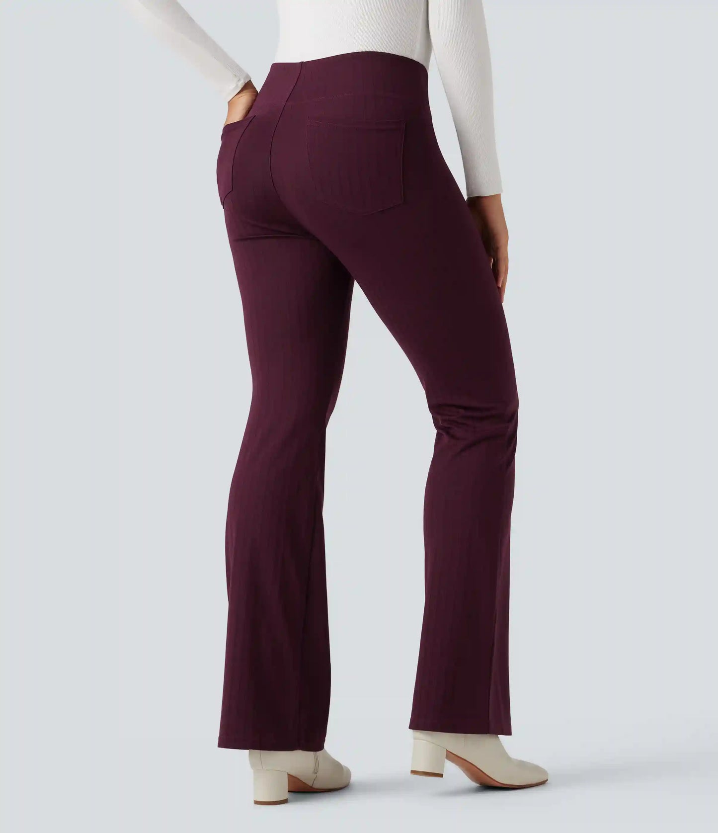 Halara Flex™ High Waisted Striped Work Flare Pants with Pockets
