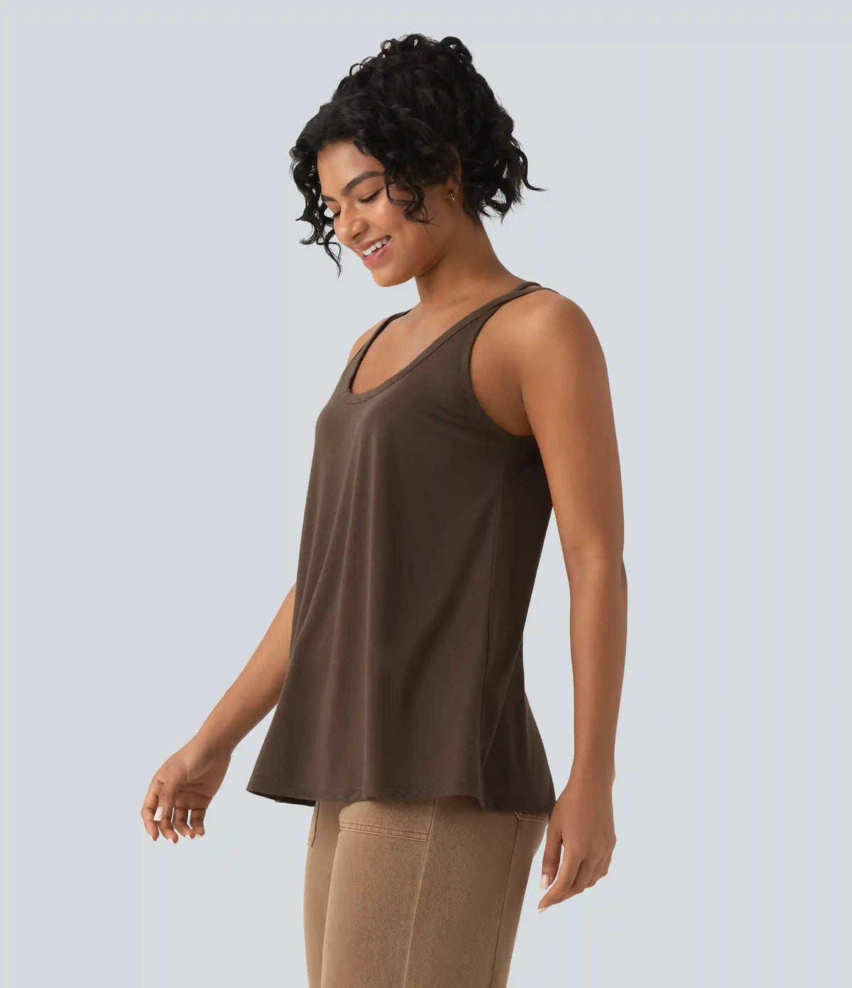 U Neck Relaxed Casual Tank Top