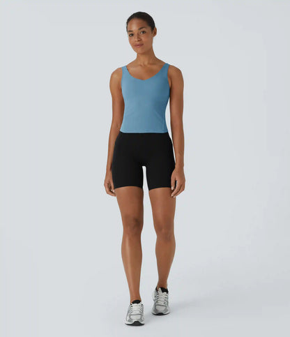 SoftlyZero™ Plush Padded V Neck Plain Tank Top