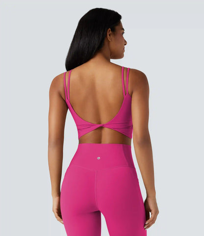 Halara UltraSculpt™ Double Straps Twisted Backless Cropped Yoga Tank Top