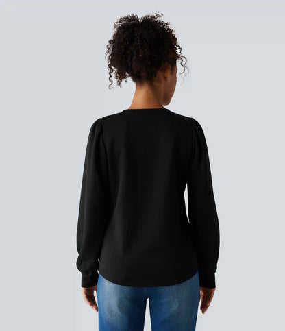 Round Neck Long Sleeve Casual Top