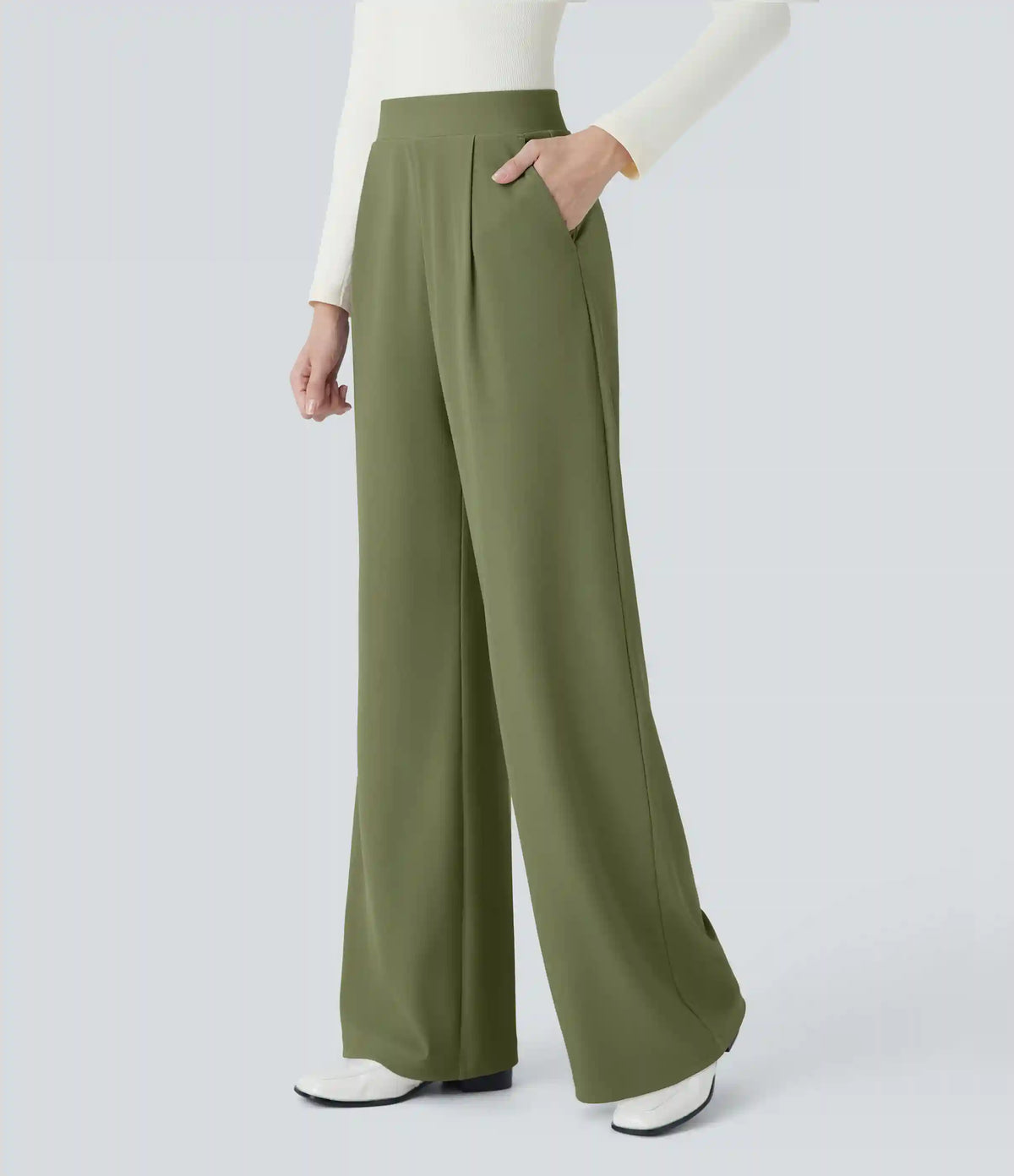 Halara Flex™ High Waisted Body Sculpt Waist-Slimming Pocket Wide Leg Micro Waffle Work Pants