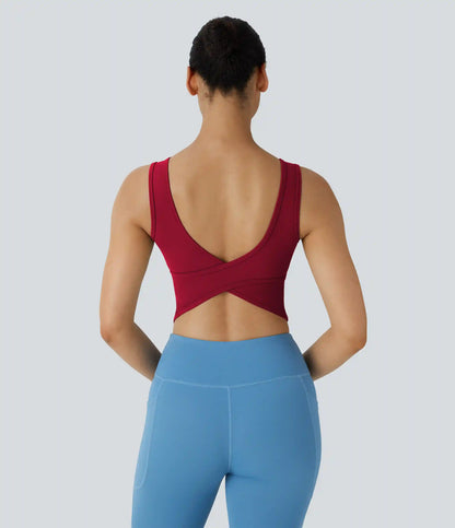 U Neck Crossover Barre Ballet Dance Tank Top A-D Cups