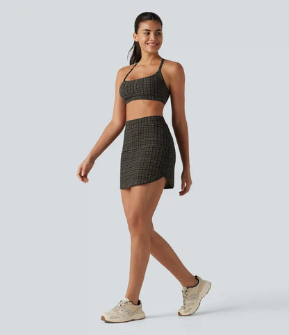 Halara UltraSculpt™ Check Plaid Print High Waisted 2-in-1 Mini Golf Skirt with Pocket