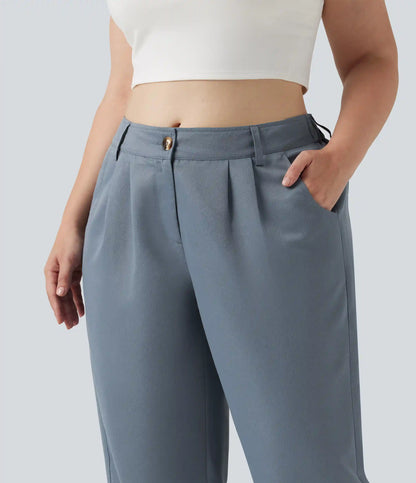 Plus Size Mid Rise Casual Joggers with Pockets