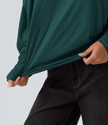 Round Neck Long Sleeve Relaxed Casual Top