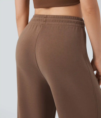 SpacerTek™ Mid Rise Drawstring Casual Straight-leg Pants with Pockets